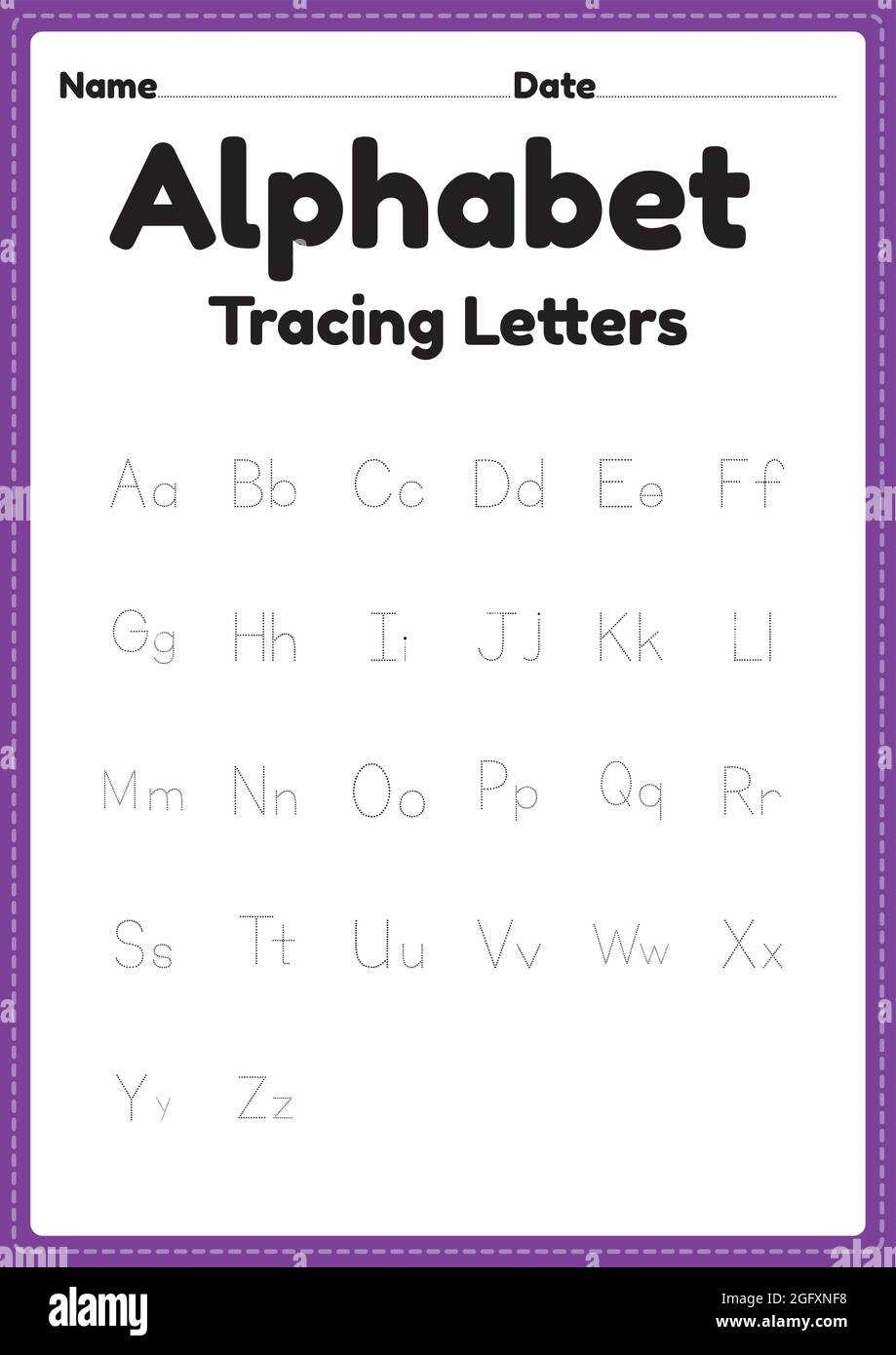 kindergarten alphabet tracing worksheets