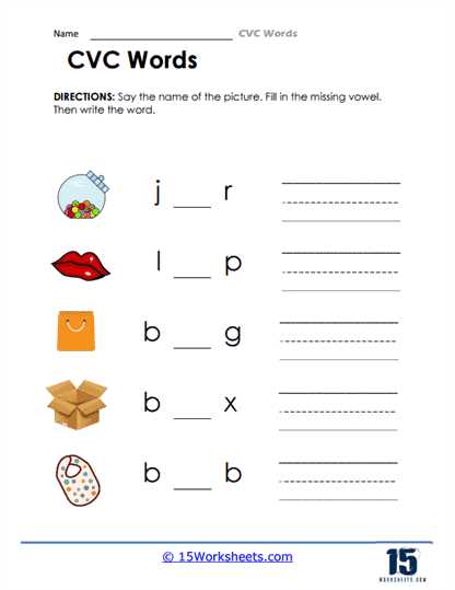 kindergarten cvc words worksheets