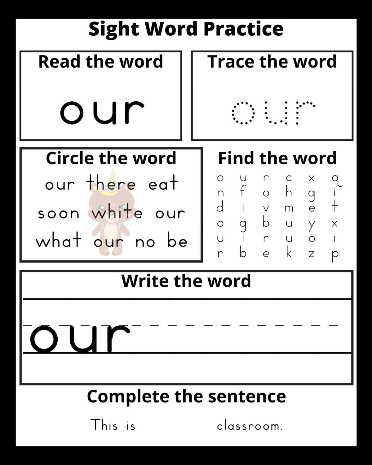kindergarten reading sight words worksheets