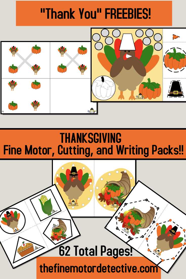 kindergarten thanksgiving worksheets free