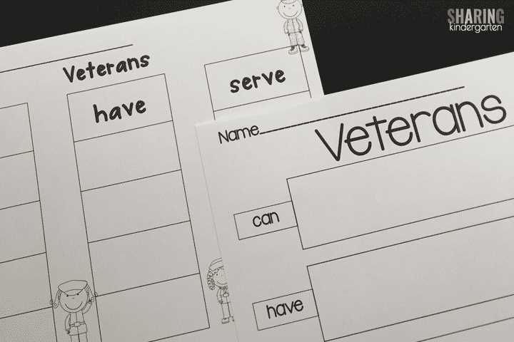 kindergarten veterans day worksheets