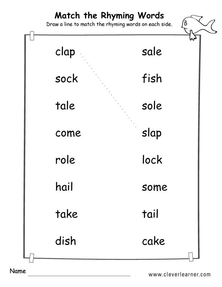 kindergarten worksheets rhyming words