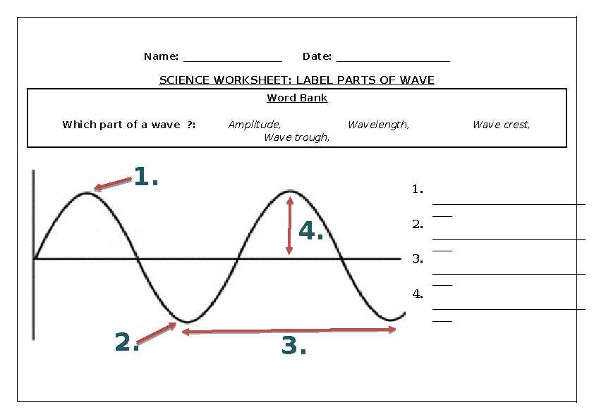 label a wave worksheet