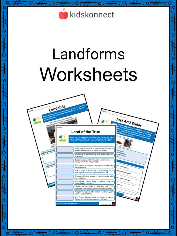 land formation worksheets