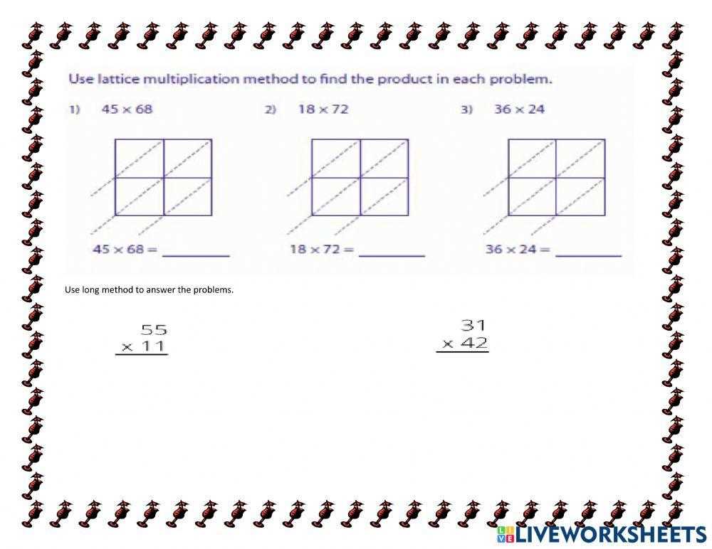 lattice math worksheets