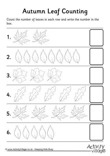 leaf counting worksheet