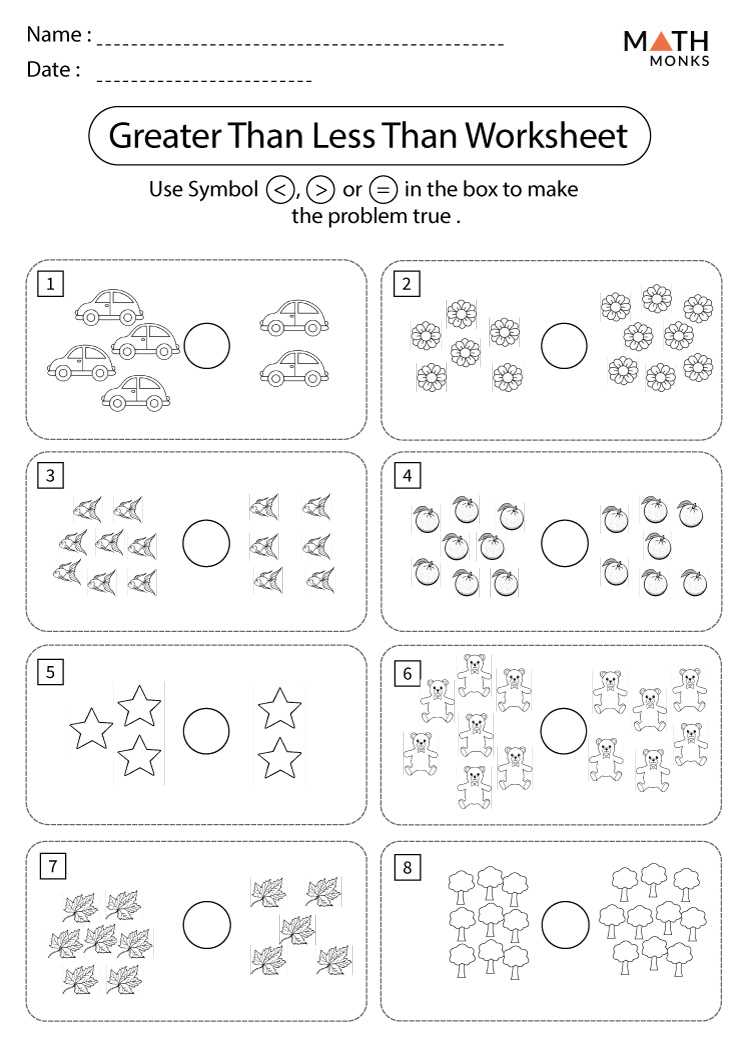 less than more than worksheets