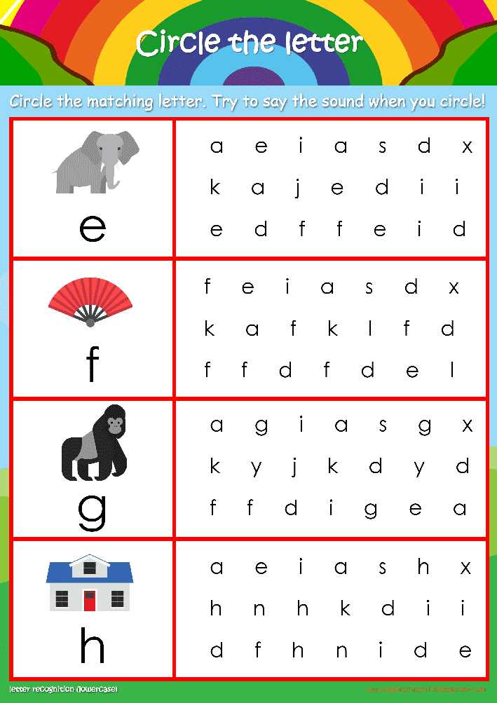 letter a recognition worksheets