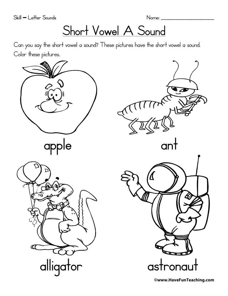 letter a sounds worksheets