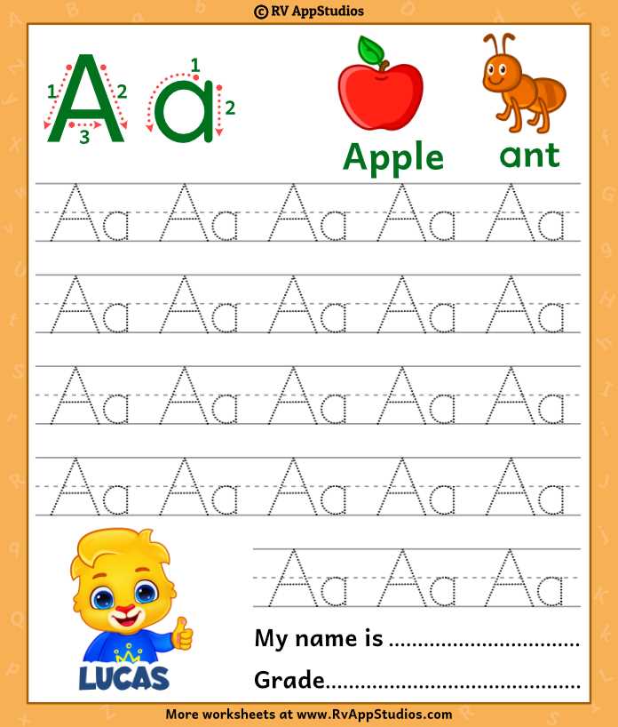 letter aa writing worksheet