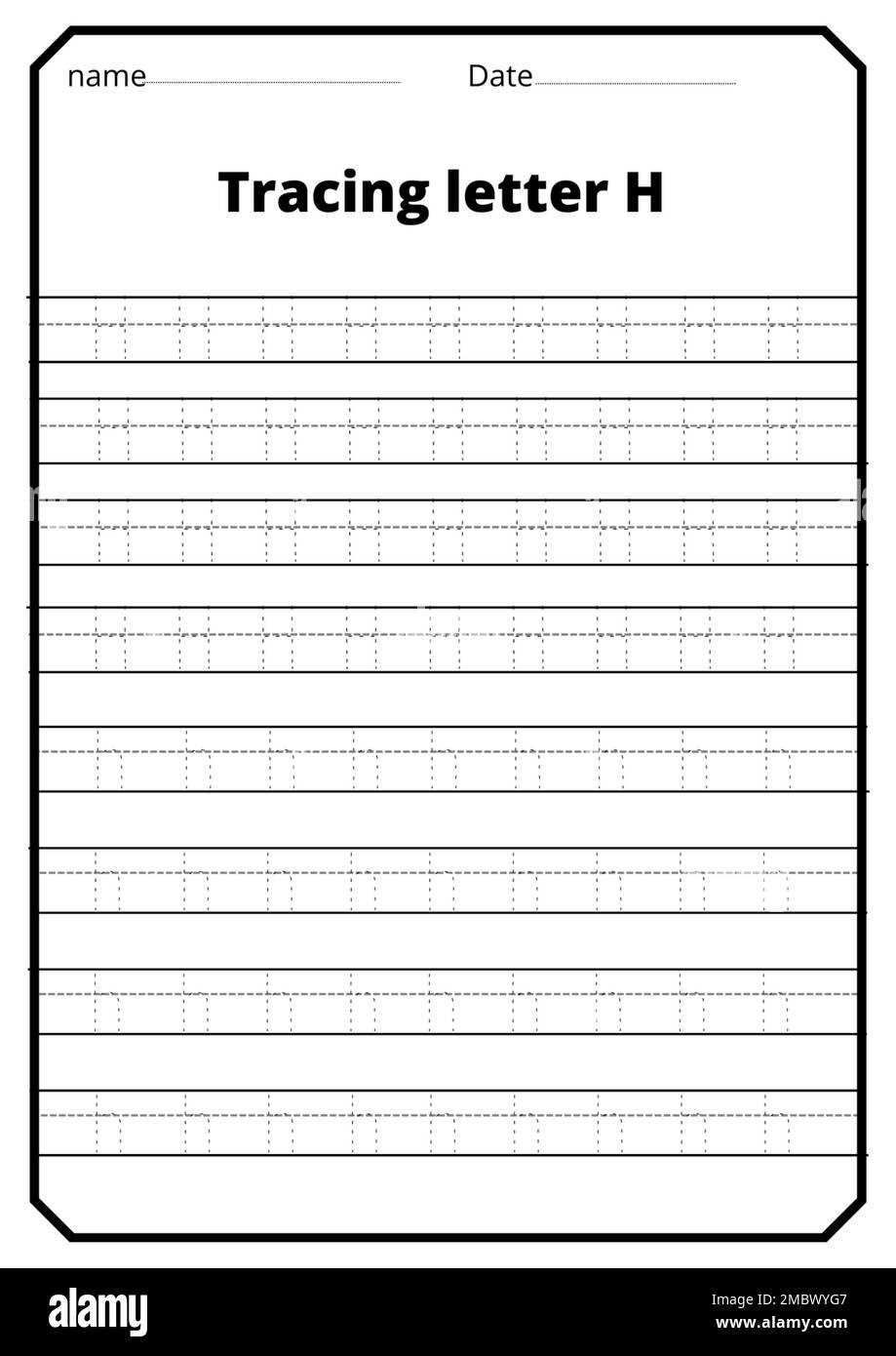 letter h tracing worksheet