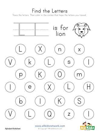 letter l worksheets