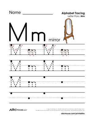 letter m tracing worksheet