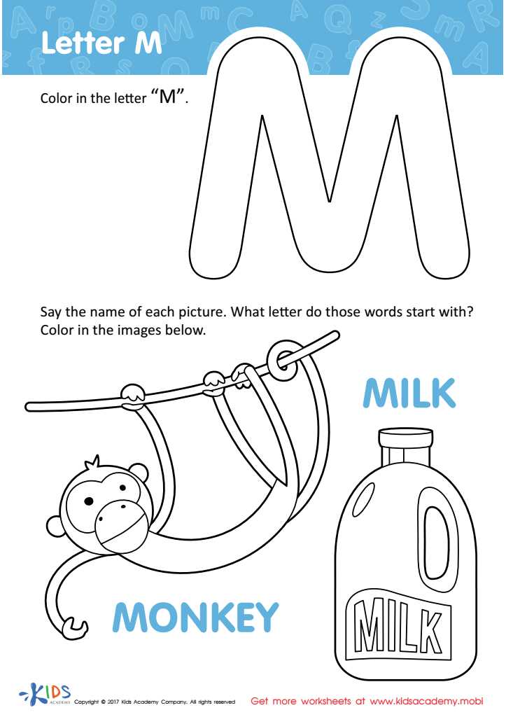 letter m worksheets for kindergarten