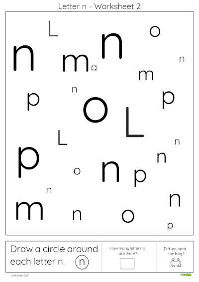 letter n worksheets for preschoolers