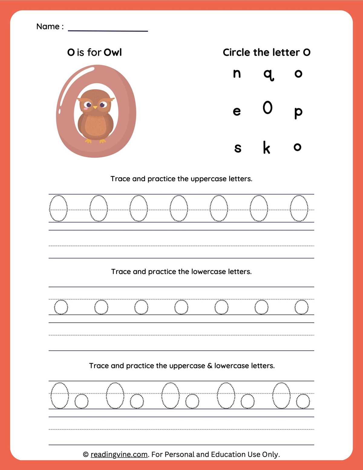 letter oo worksheets