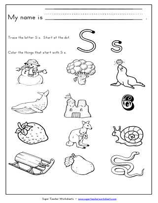 letter s worksheets for kindergarten