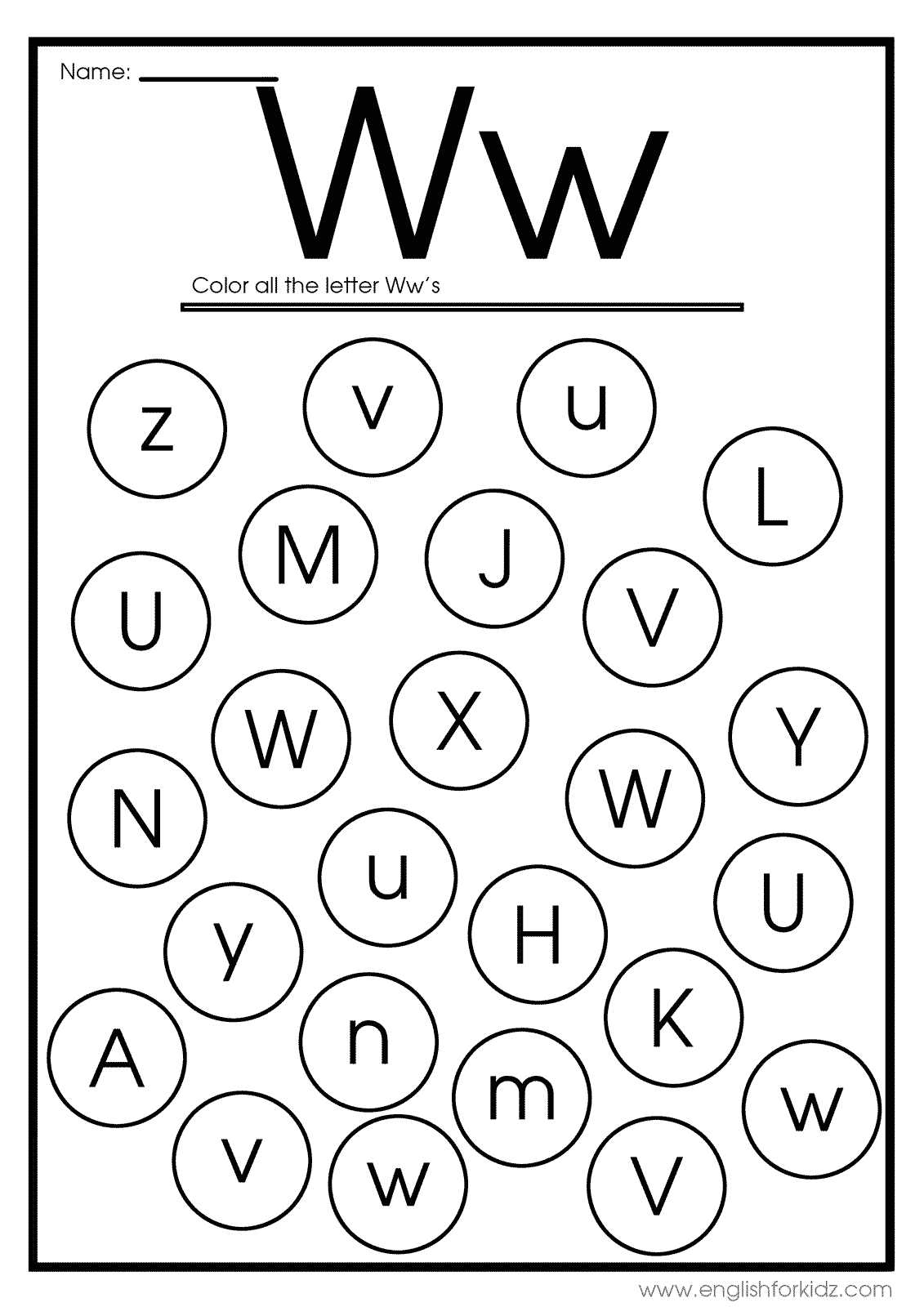 letter w worksheet letter w worksheet