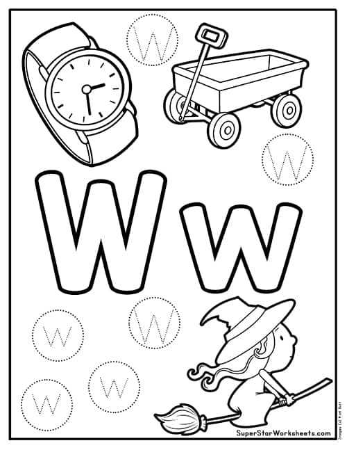 letter w worksheets kindergarten
