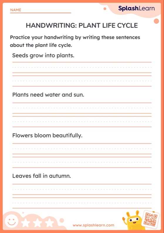 life cycle of plants worksheet