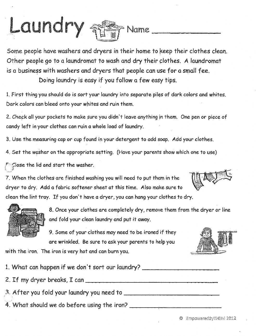 life skills free printable worksheets