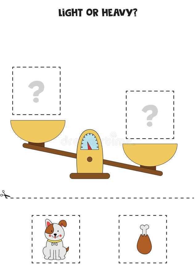 light heavy worksheet