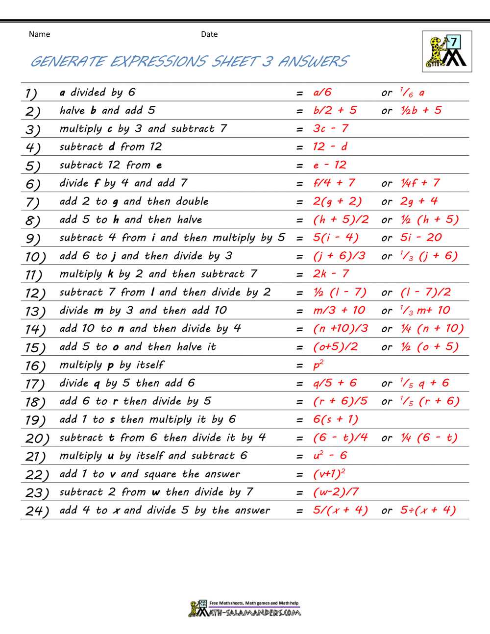 limits algebraically worksheet