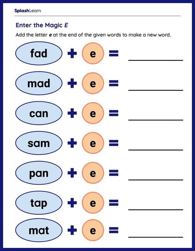 long a with silent e worksheets