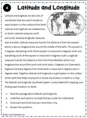 longitude latitude worksheet