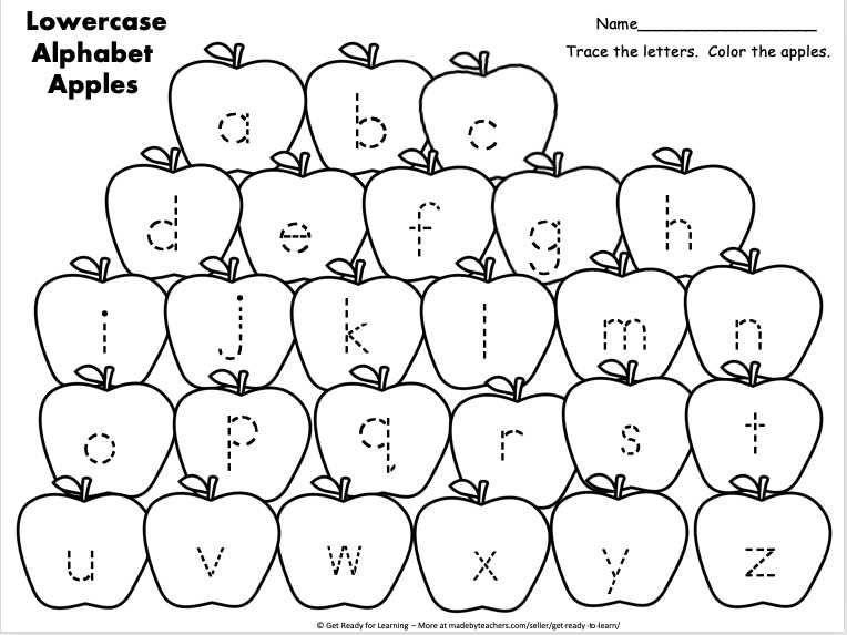 lowercase alphabet letters worksheets