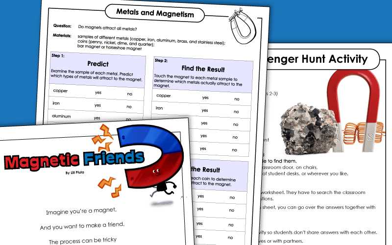 magnets kindergarten worksheet