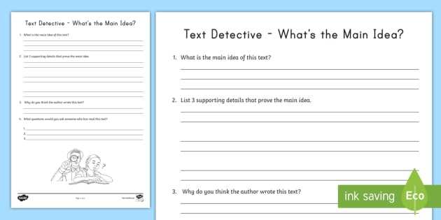 main idea 3rd grade worksheets