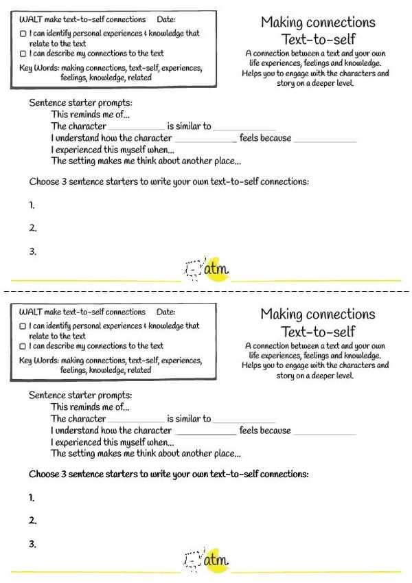 making connections worksheet