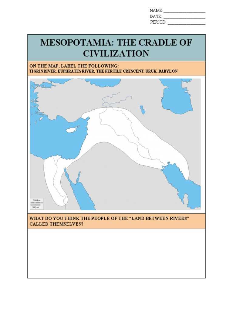 map of ancient mesopotamia worksheet