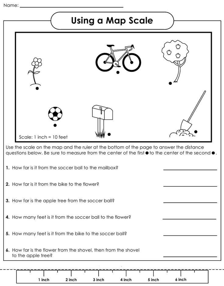 map scale worksheets 7th grade