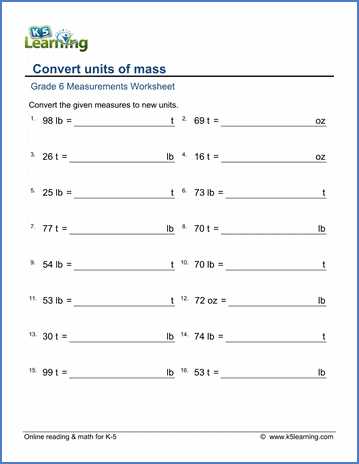 mass vs weight worksheet