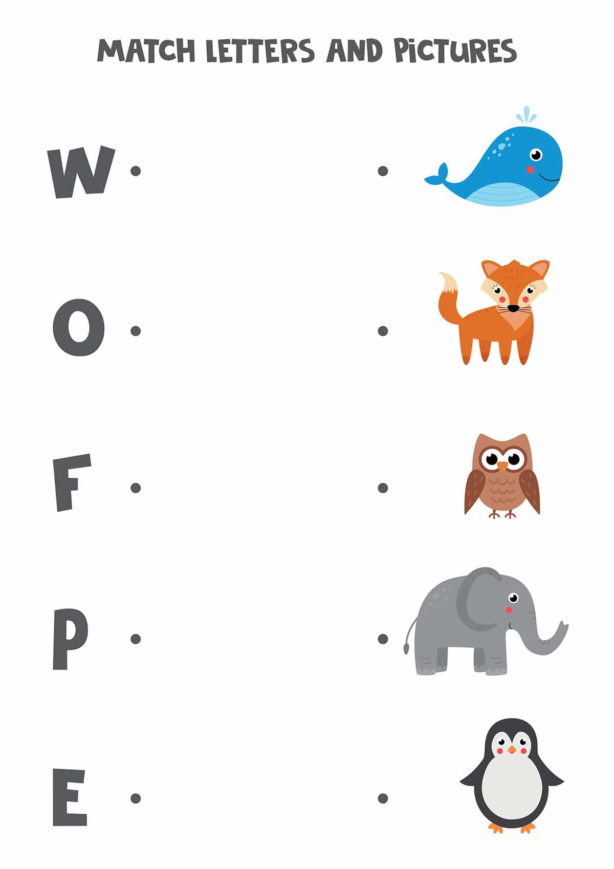 match the letter with picture worksheet