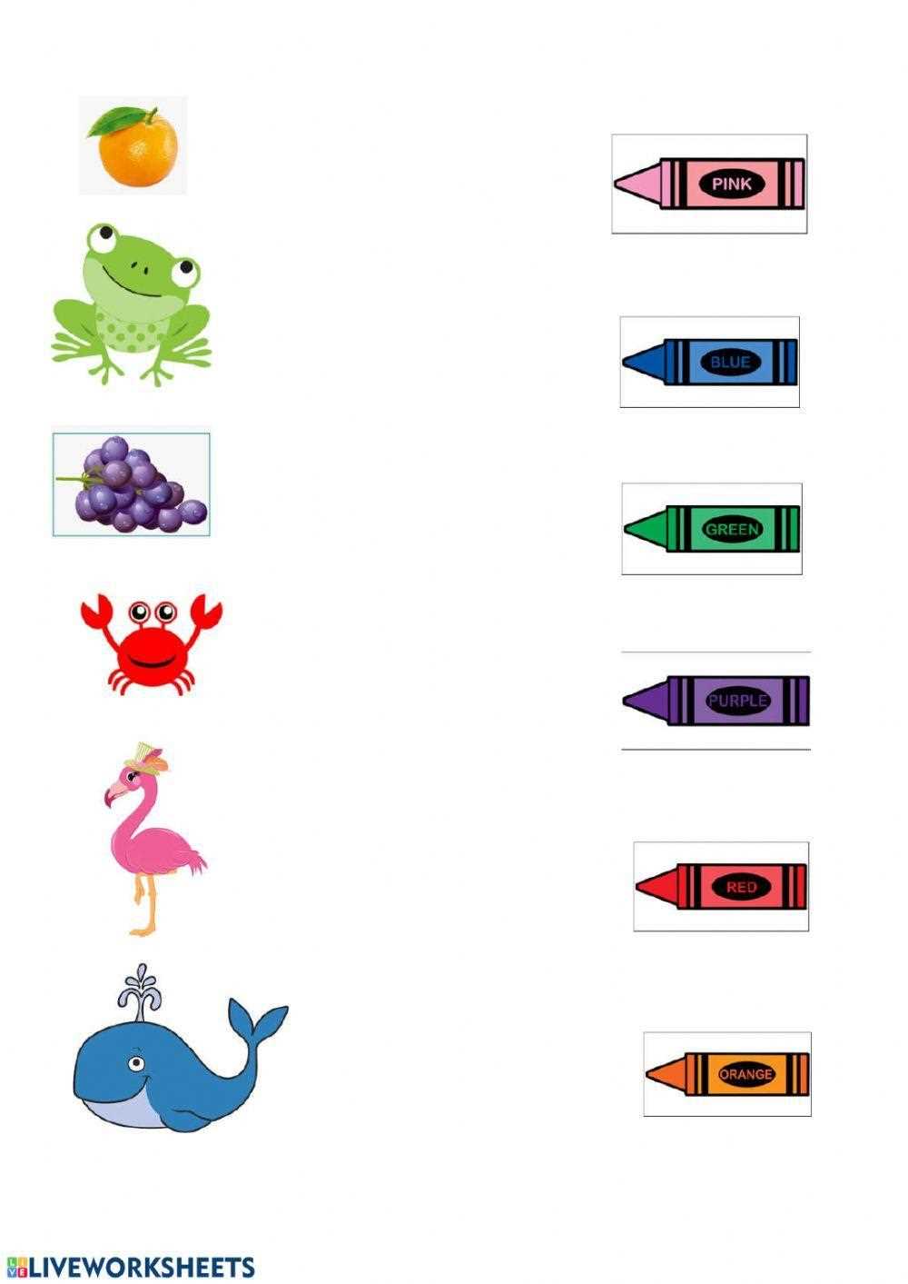 matching colors worksheets