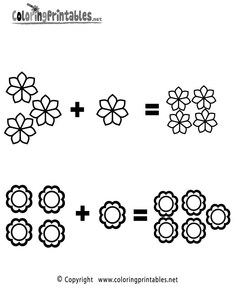 math addition coloring worksheets