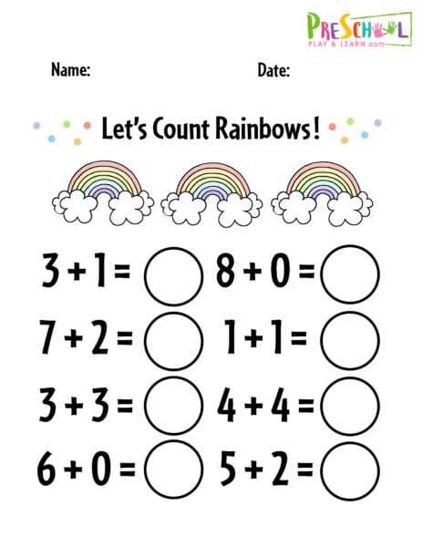 math addition worksheets for kindergarten