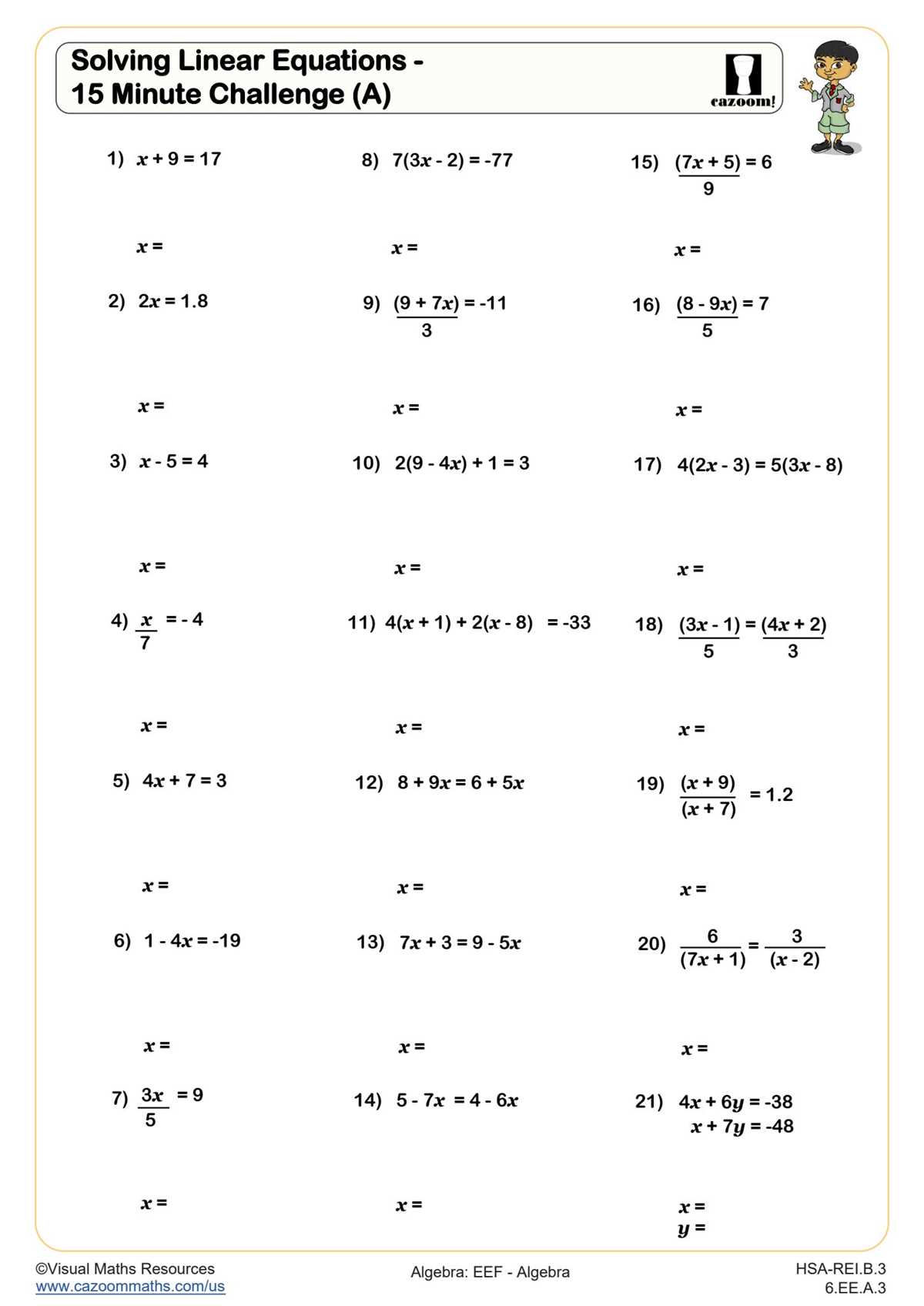 math algebra worksheets