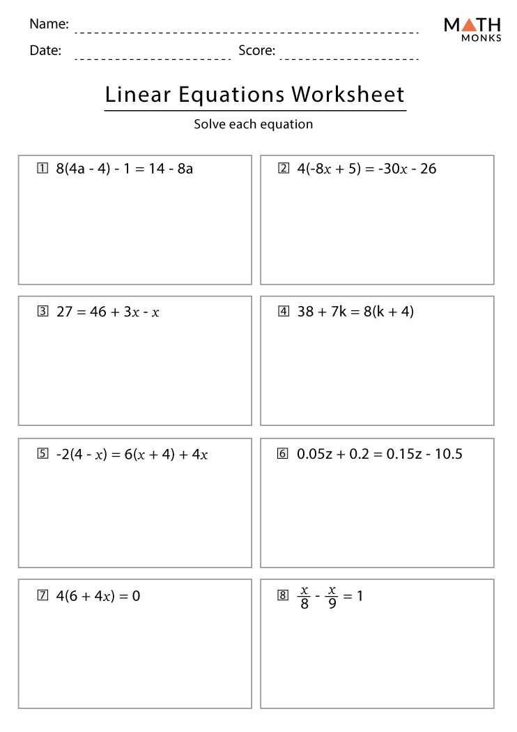 math equations worksheet