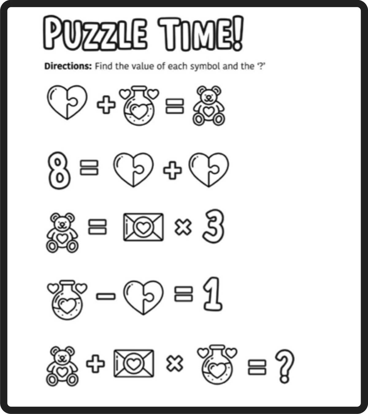 math puzzle worksheet