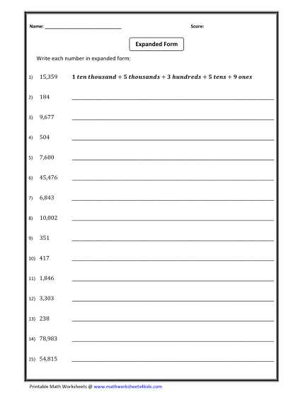 math worksheets 4 kids