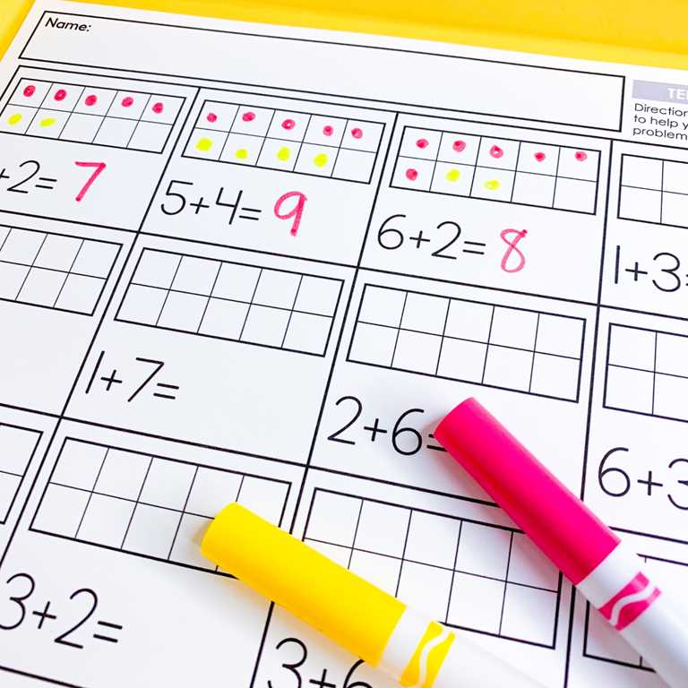 math worksheets for kindergarten addition and subtraction