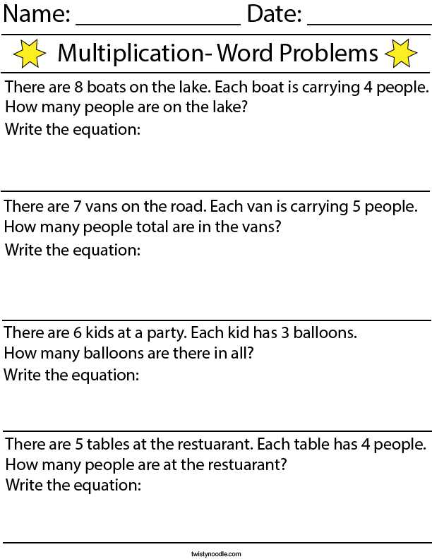 math worksheets word problems