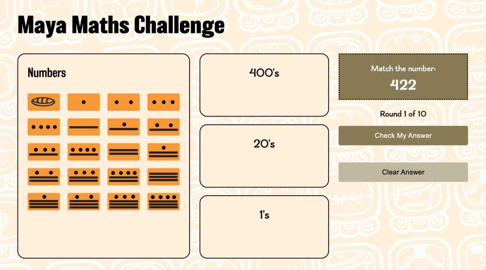 mayan math worksheet
