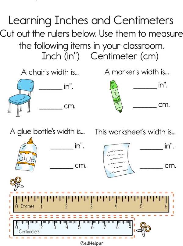 measure cm worksheet