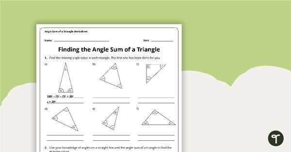measuring missing angles worksheet