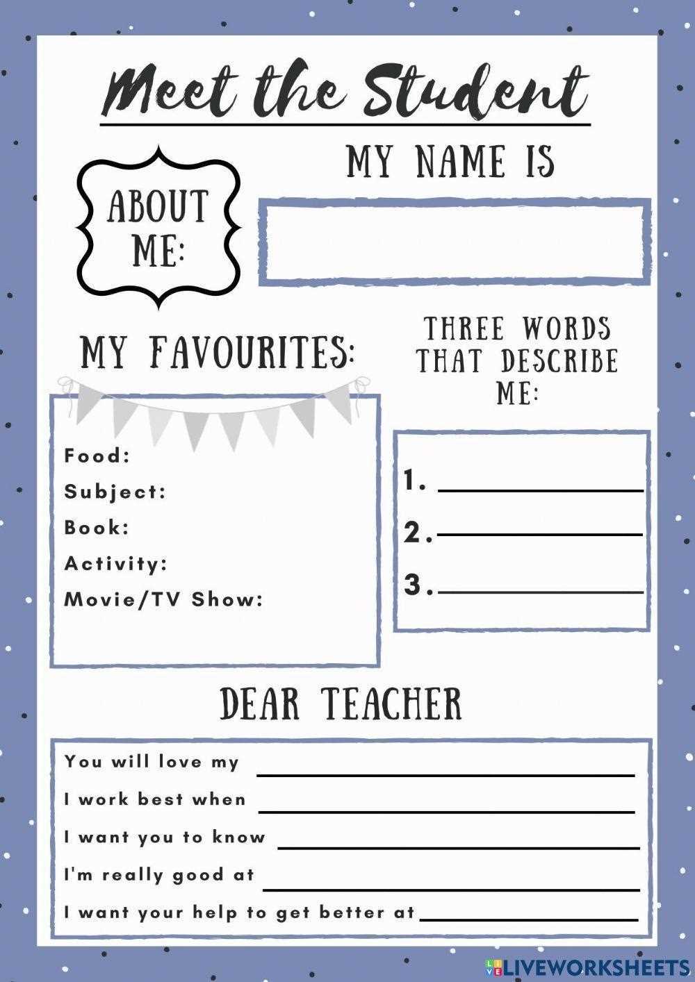 meet the teacher worksheet